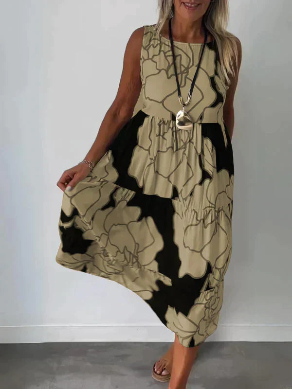 Franziska | Ärmelloses Kleid mit sommerlichem Print