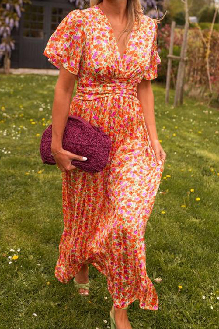 Sandra | V-Ausschnitt Kleid mit langer Silhouette