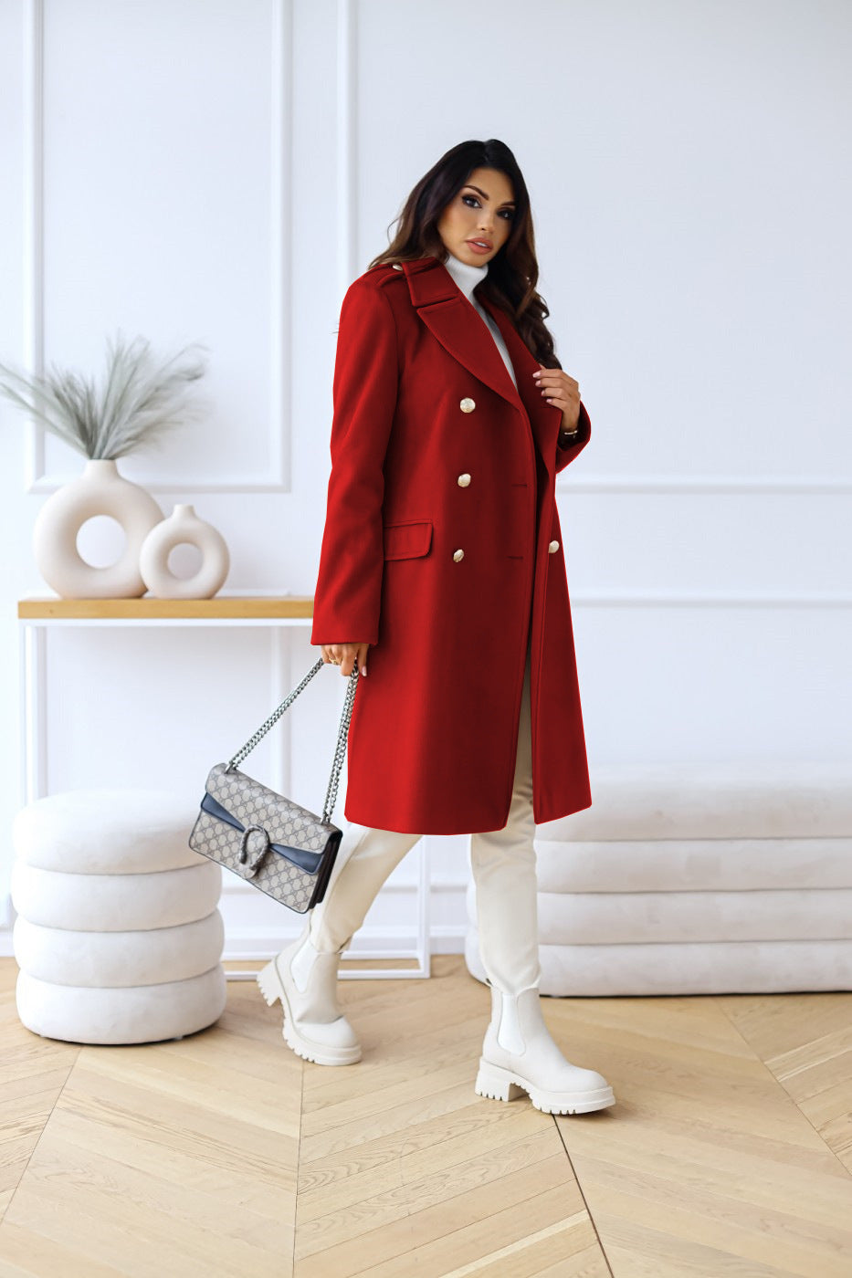 Victoria | Modischer Zweireihiger Mantel Damen