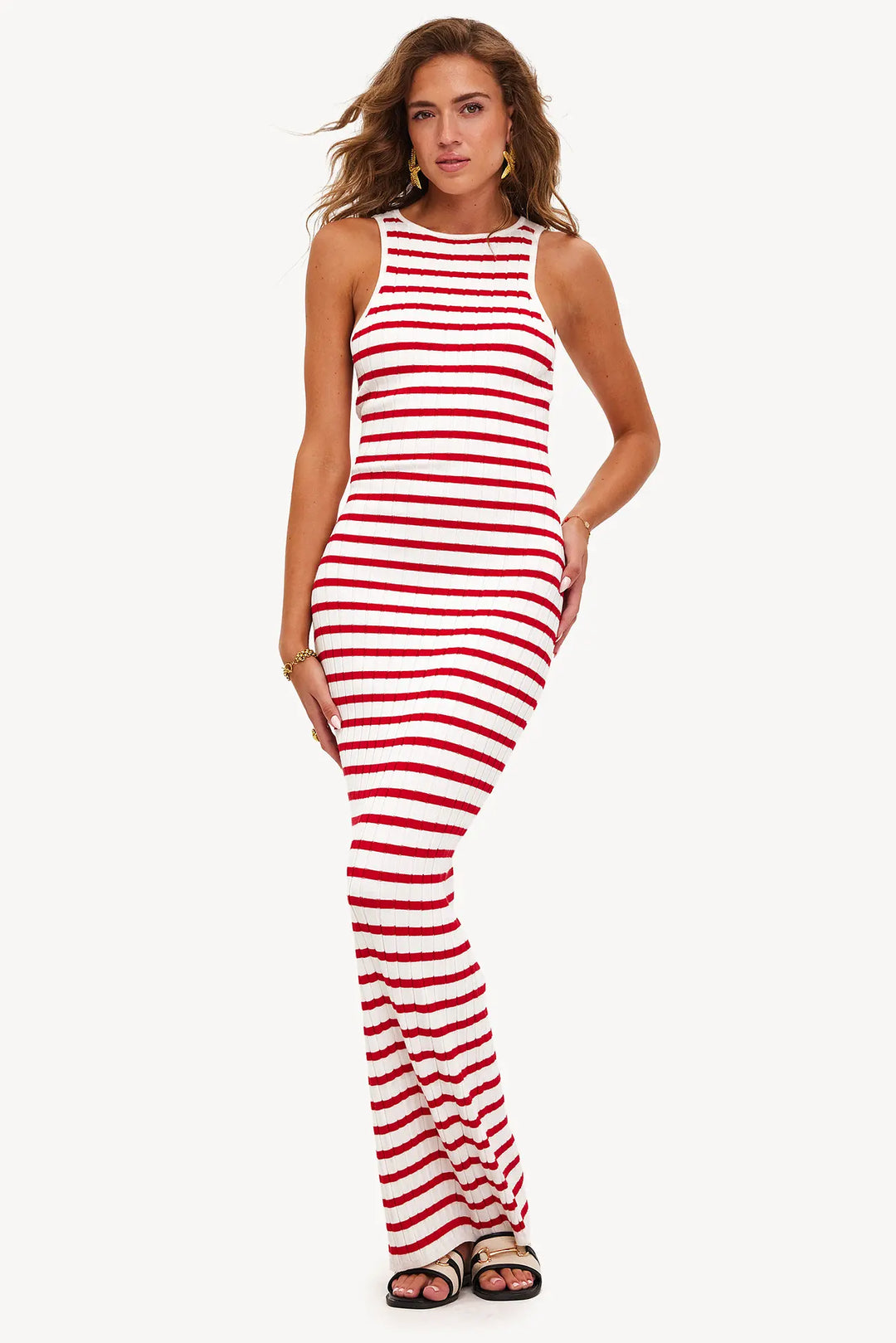 Streifen der Freiheit | Maxikleid in Rot & Weiß