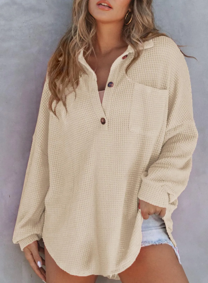 Pullover mit edlem Waffelmuster für Damen