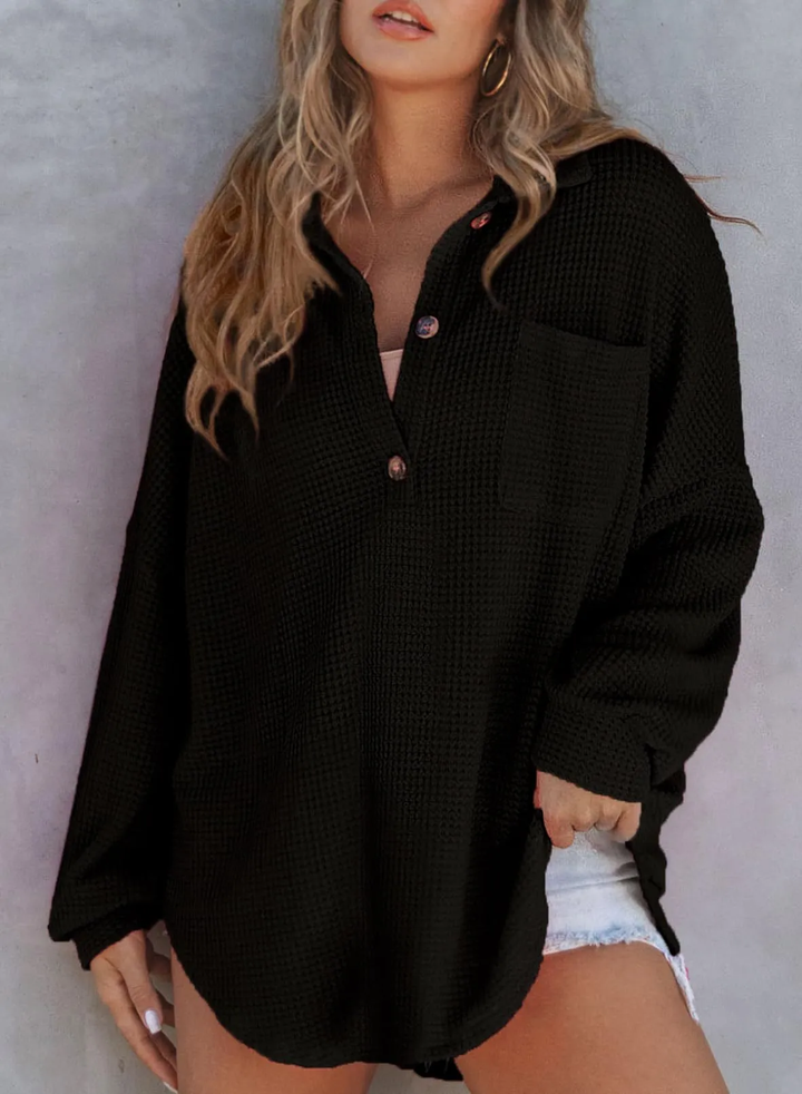 Pullover mit edlem Waffelmuster für Damen