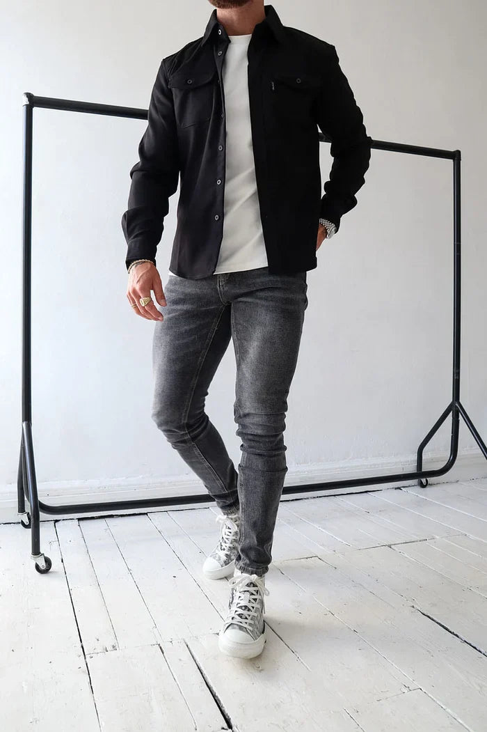 Hemdjacke mit Knopfleiste – Lässig & Chic