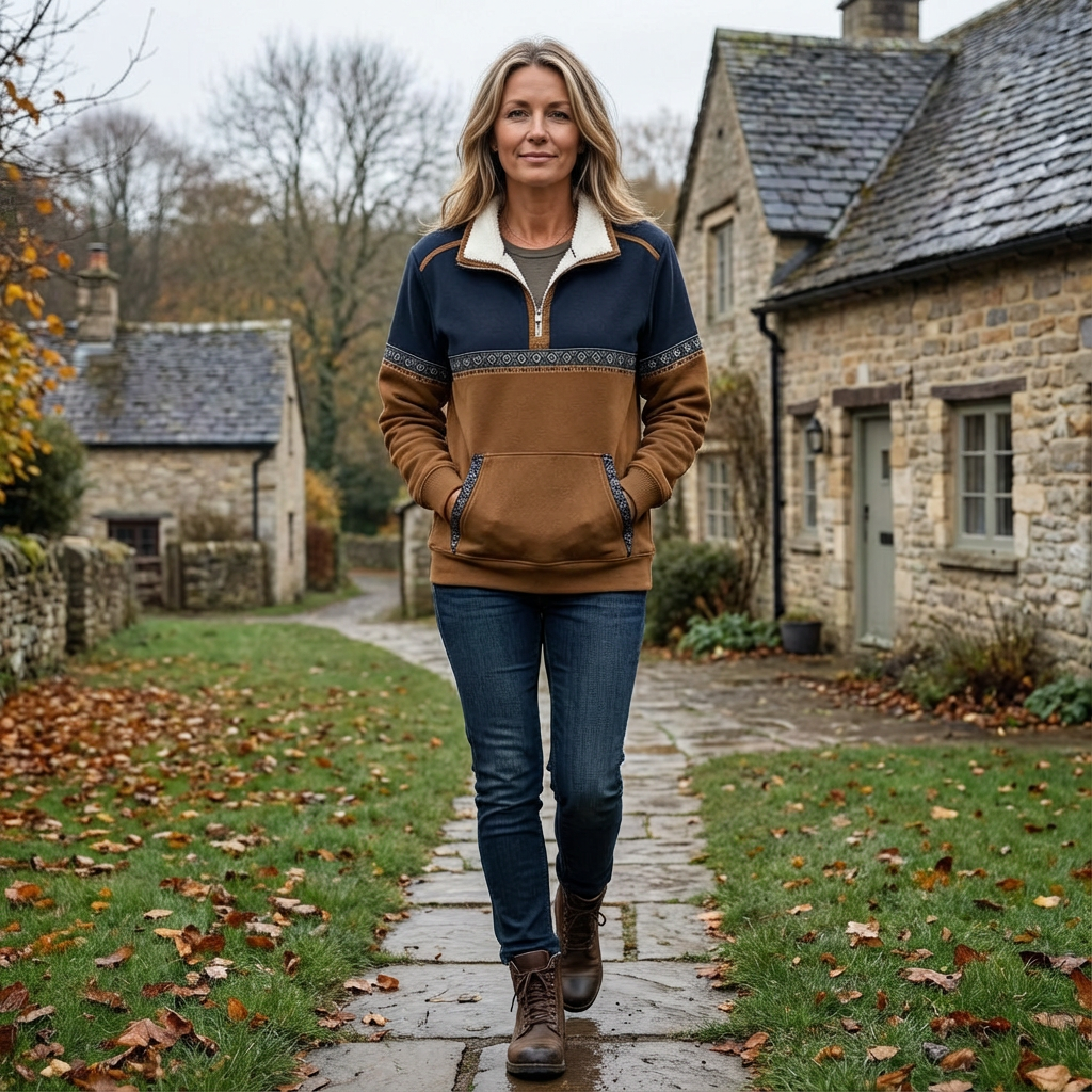 Lina | Zeitloser Half-Zip Pullover Damen