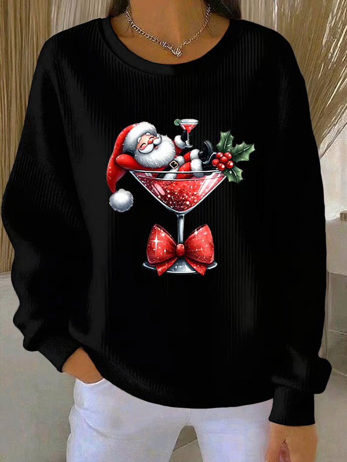 Ivy | Festlicher Damenpullover Mit Lustigem Weihnachtsmannmotiv
