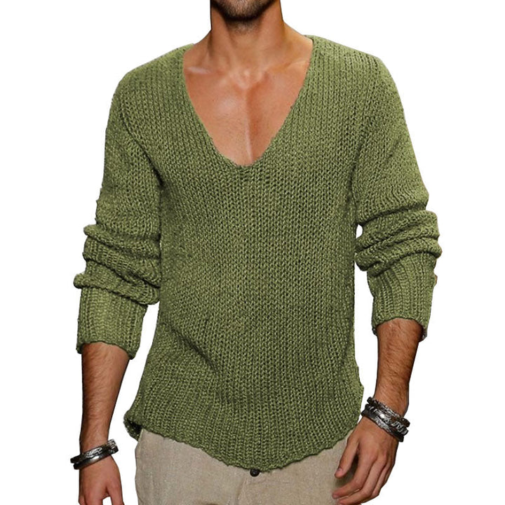 Strickpullover für Herren mit V-Ausschnitt-Design