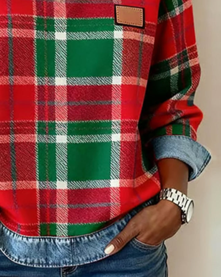 Sophie | Lässiger Strickpullover Damen Patchwork Stil