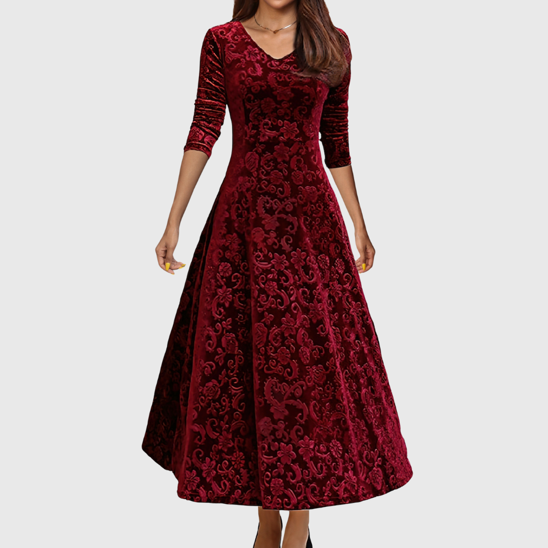 Amelia | Stilvolles Samtkleid Damen elegant chic