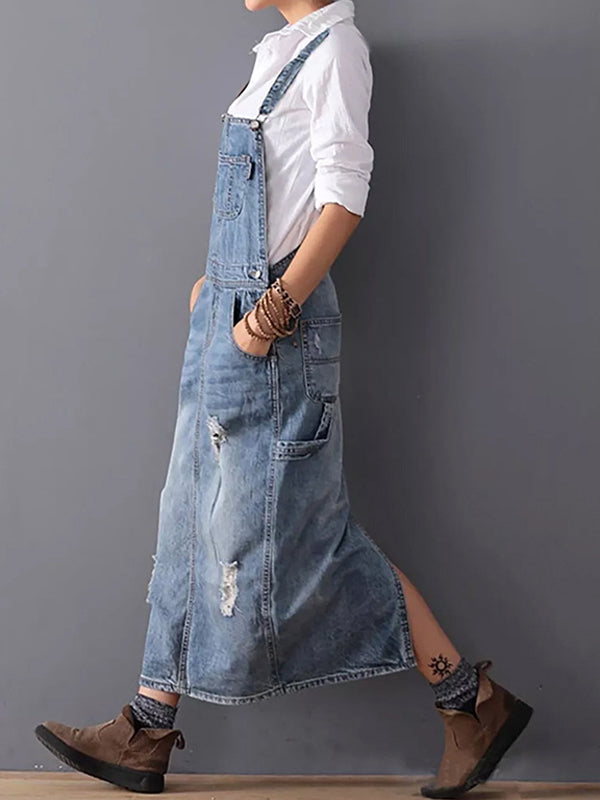 Rosie | Denim-Latzhosen-Kleid im lässigen Stil