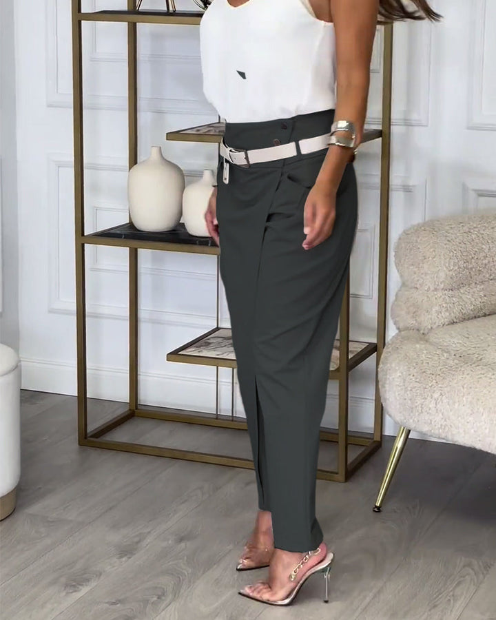 Mila | Hose mit modischem Gürtel und weitem Bein