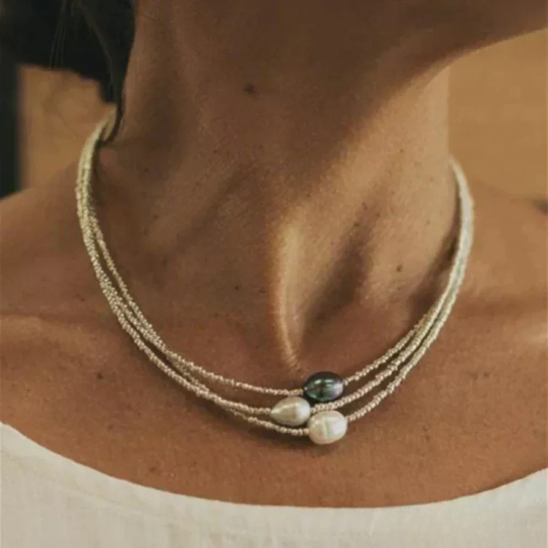Elisa | Stilvolle Perlenkette Damen Elegant Look