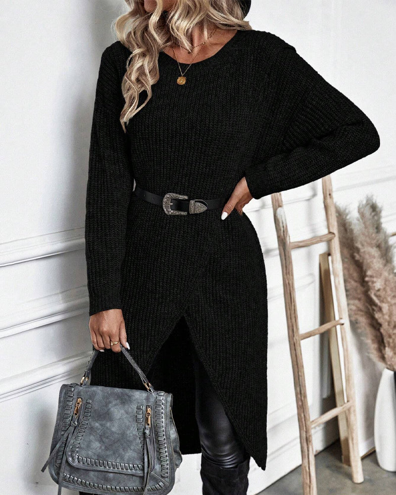 Elin | Stilvolles Strickkleid Damen lang & bequem tragbar