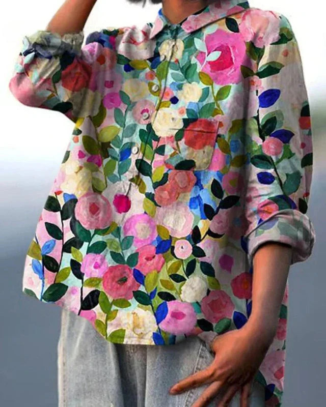 Flora | Baumwollbluse mit floralem Muster