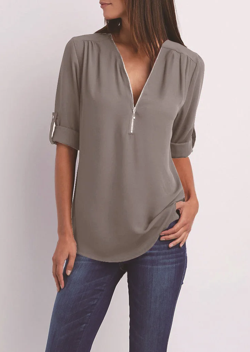 Kassidy Bluse mit Reissverschluss und elegantem Schnitt