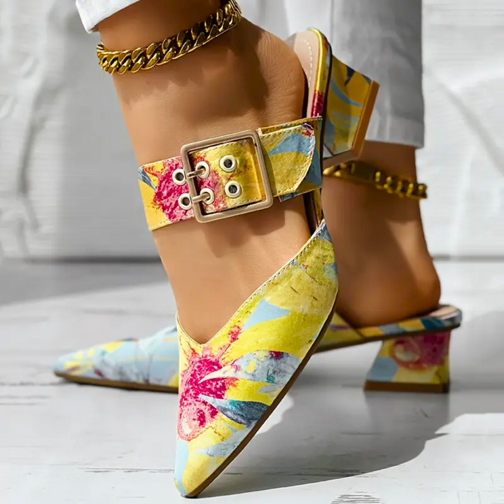 LINDE | Bunt gemusterte Absatzschuhe für Damen