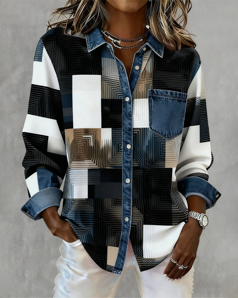 Lea | Damen Shirt modern farbig mit modischem Kragen