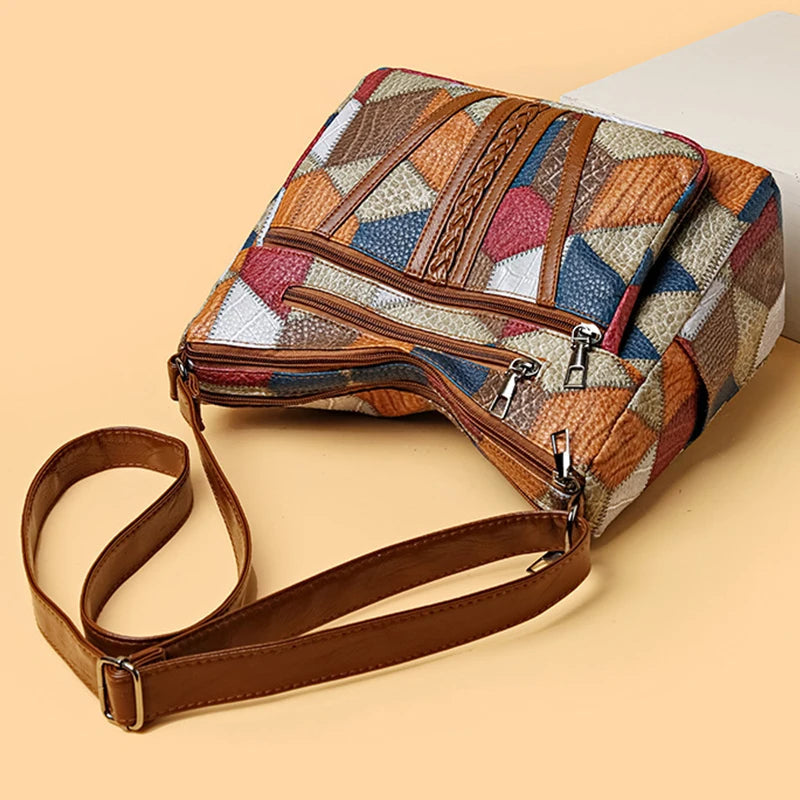 Marina | Patchwork-Tasche aus veganem Leder
