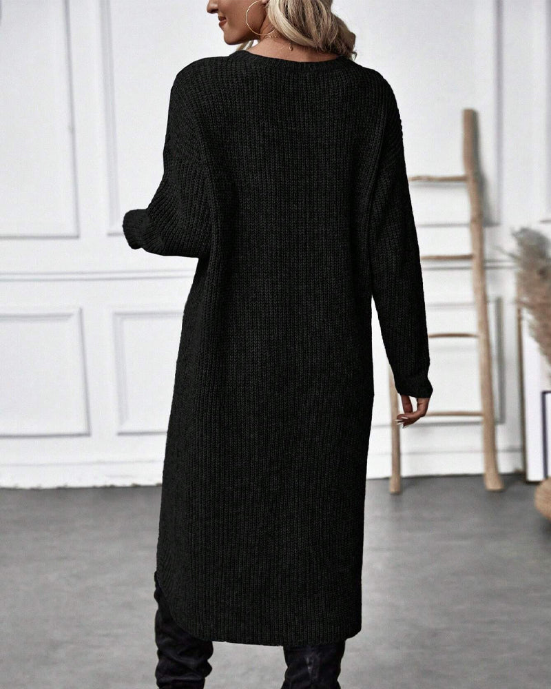 Elin | Stilvolles Strickkleid Damen lang & bequem tragbar