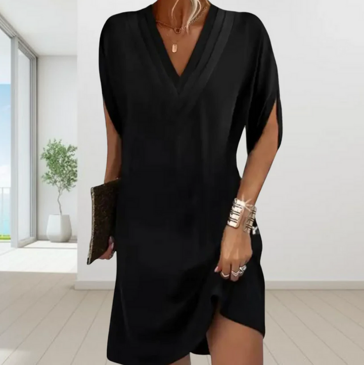 Claire | V-Ausschnitt Kleid in eleganter Silhouette