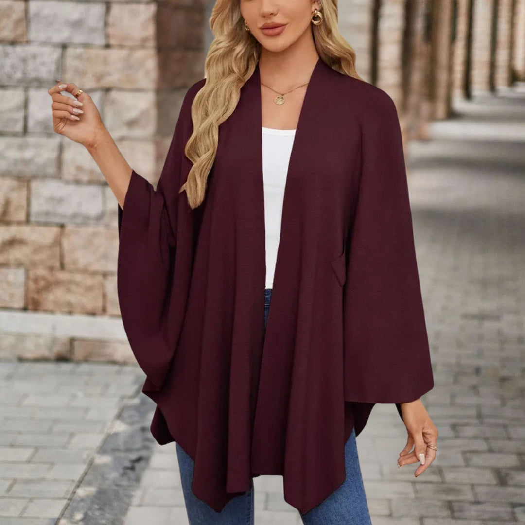 Nina | Zeitloser Damen Poncho für Alltag & Freizeit