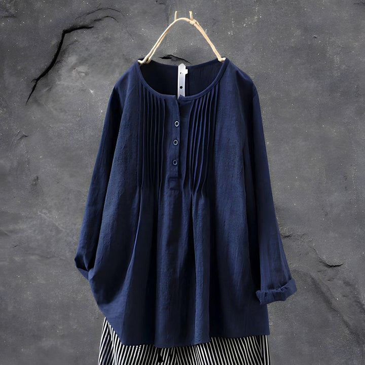 Eline | Elegante Faltenbluse mit stilvollen Details