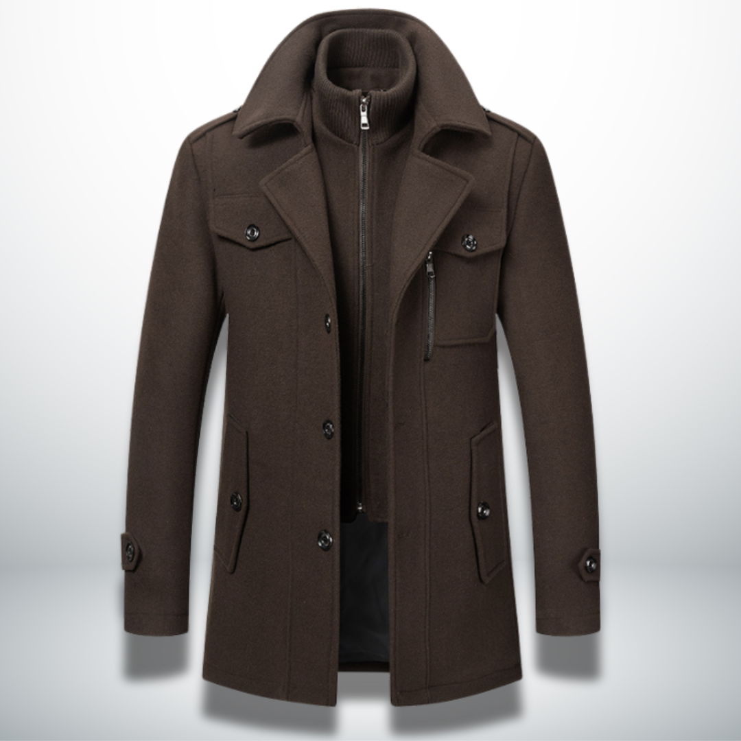 Alessio | Warmer Herrenmantel mit feiner Textur