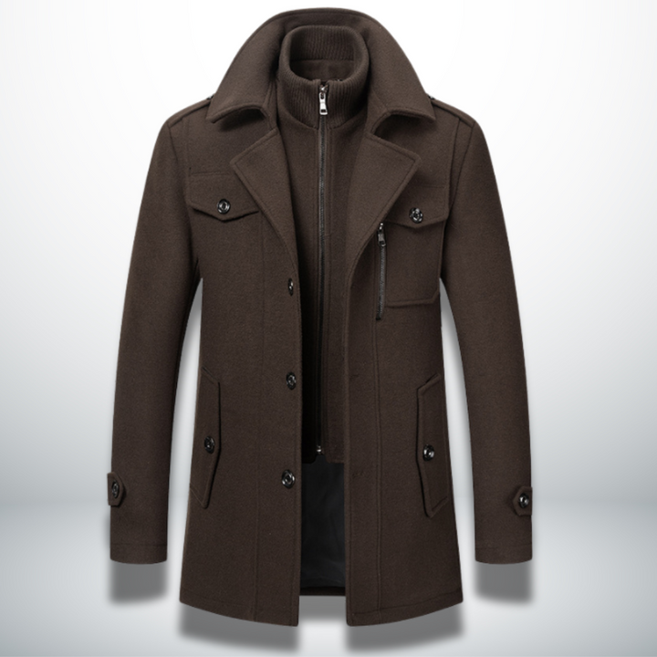 Alessio | Warmer Herrenmantel mit feiner Textur