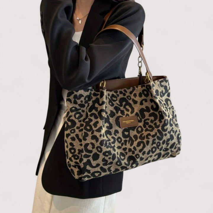 Mila | Leopardenmuster Canvas-Shopper für Damen