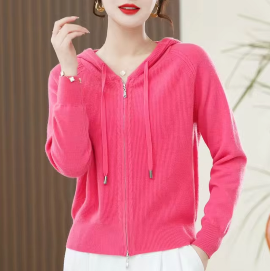 Lia | Damen Hoodie gestrickt für Freizeit & Alltag