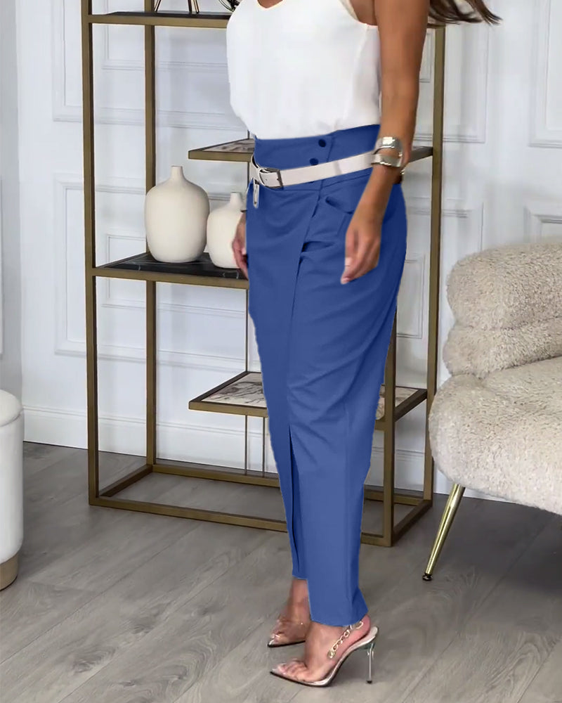 Mila | Hose mit modischem Gürtel und weitem Bein