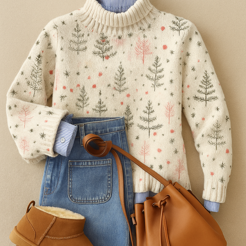 Jana | This Weicher Turtleneck Pulli mit Xmas Motiv