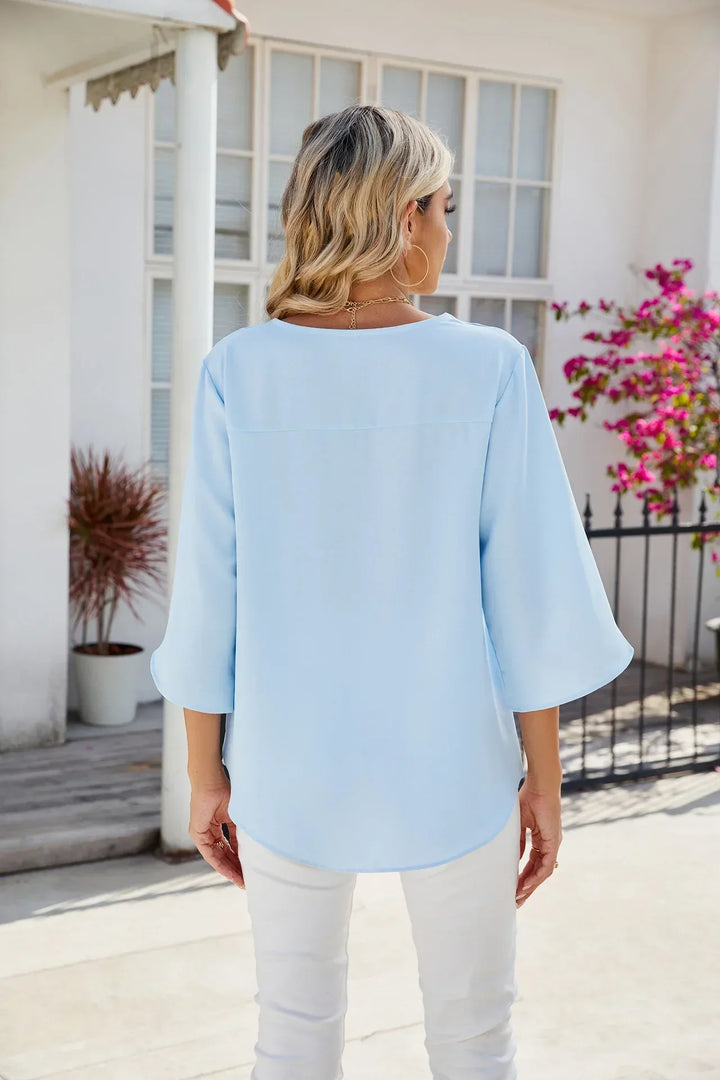 Verna Bluse mit V-Ausschnitt für Büro und Freizeit