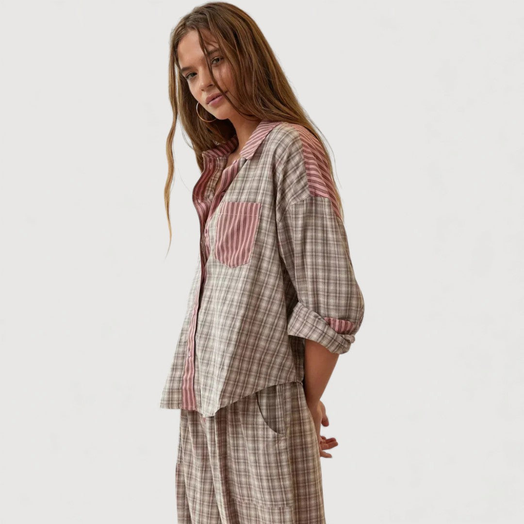 Isabella | Relaxed Pyjama-Set Damen stilvoll getragen