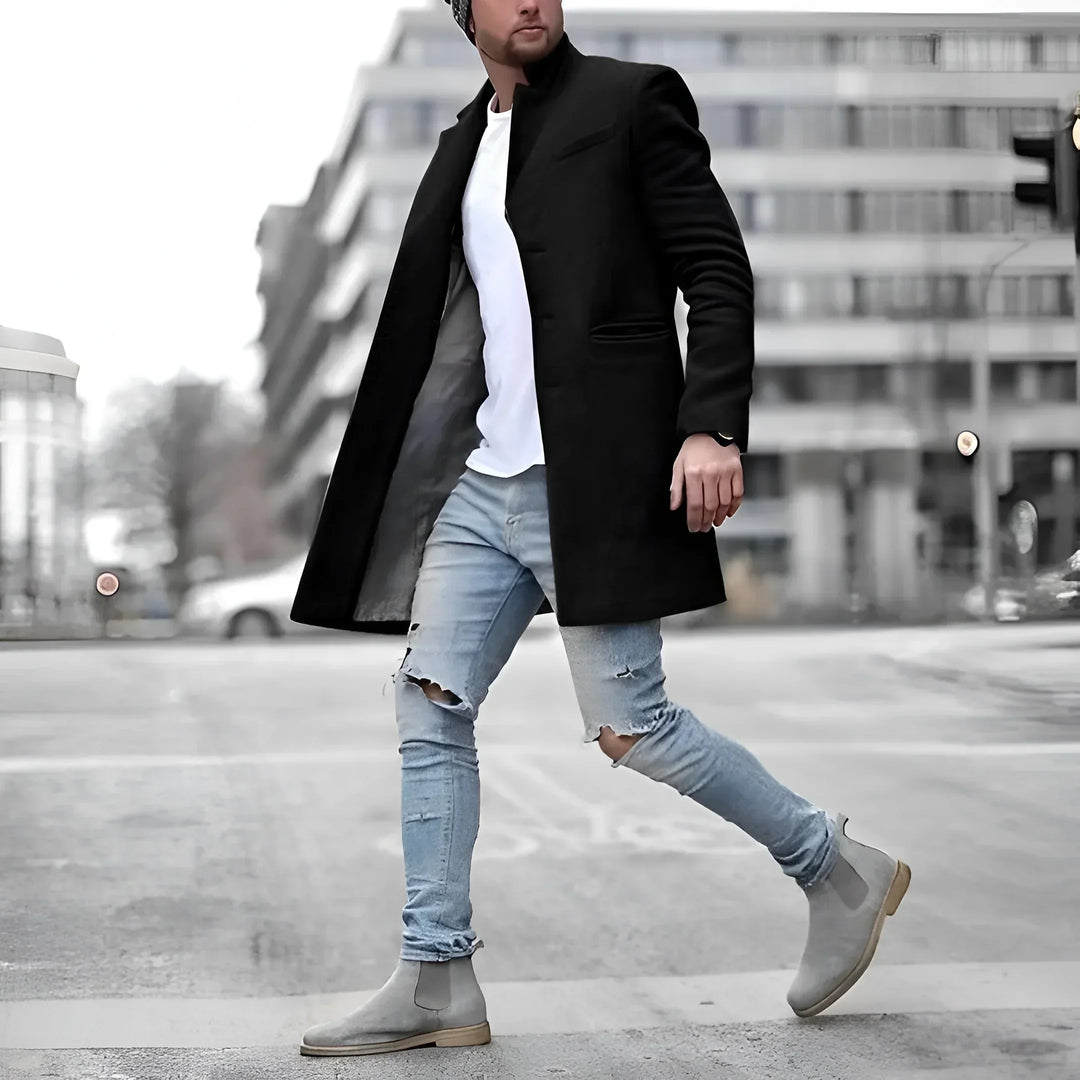Theo | Langer Wollmantel mit edlem, klassischen Stil