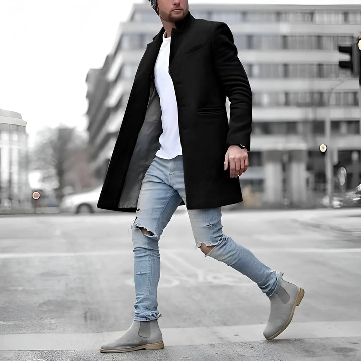 Theo | Langer Wollmantel mit edlem, klassischen Stil