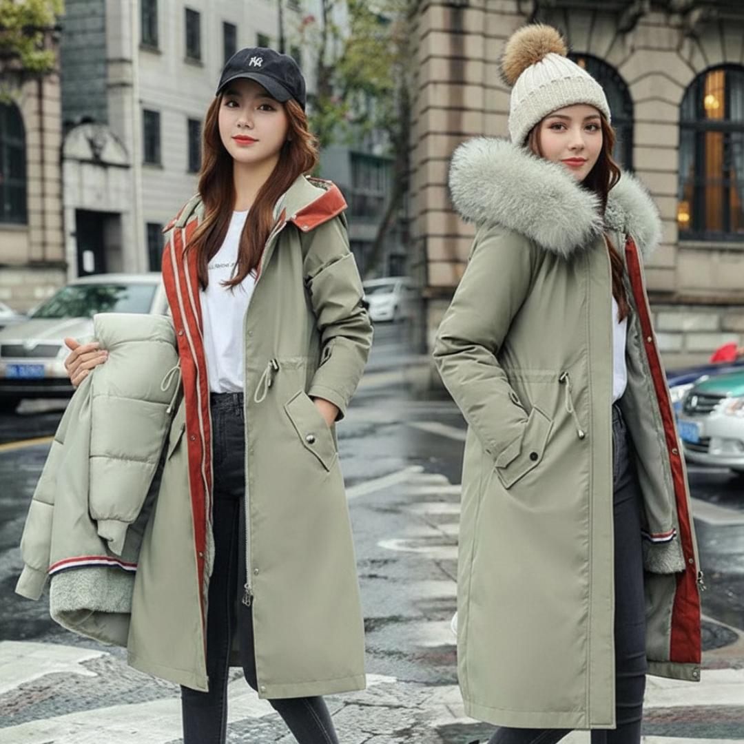 Isabelle | Damenjacke für Winter mit Kapuze und Pelz