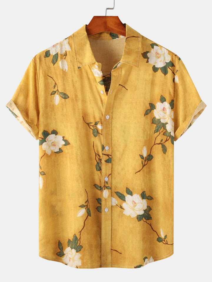 Hemd mit Blumenprint und Knopfleiste Damen