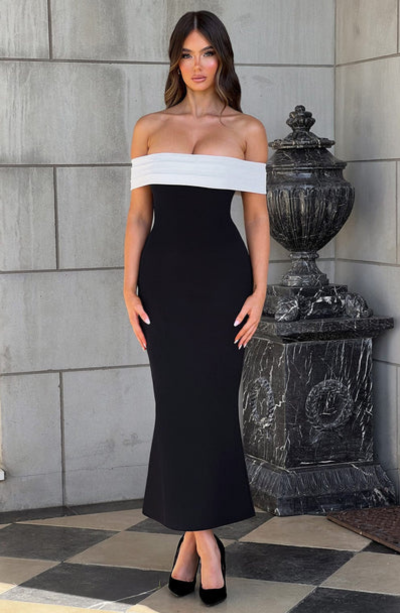 REBECCA | Schulterfreies, tailliertes Kleid