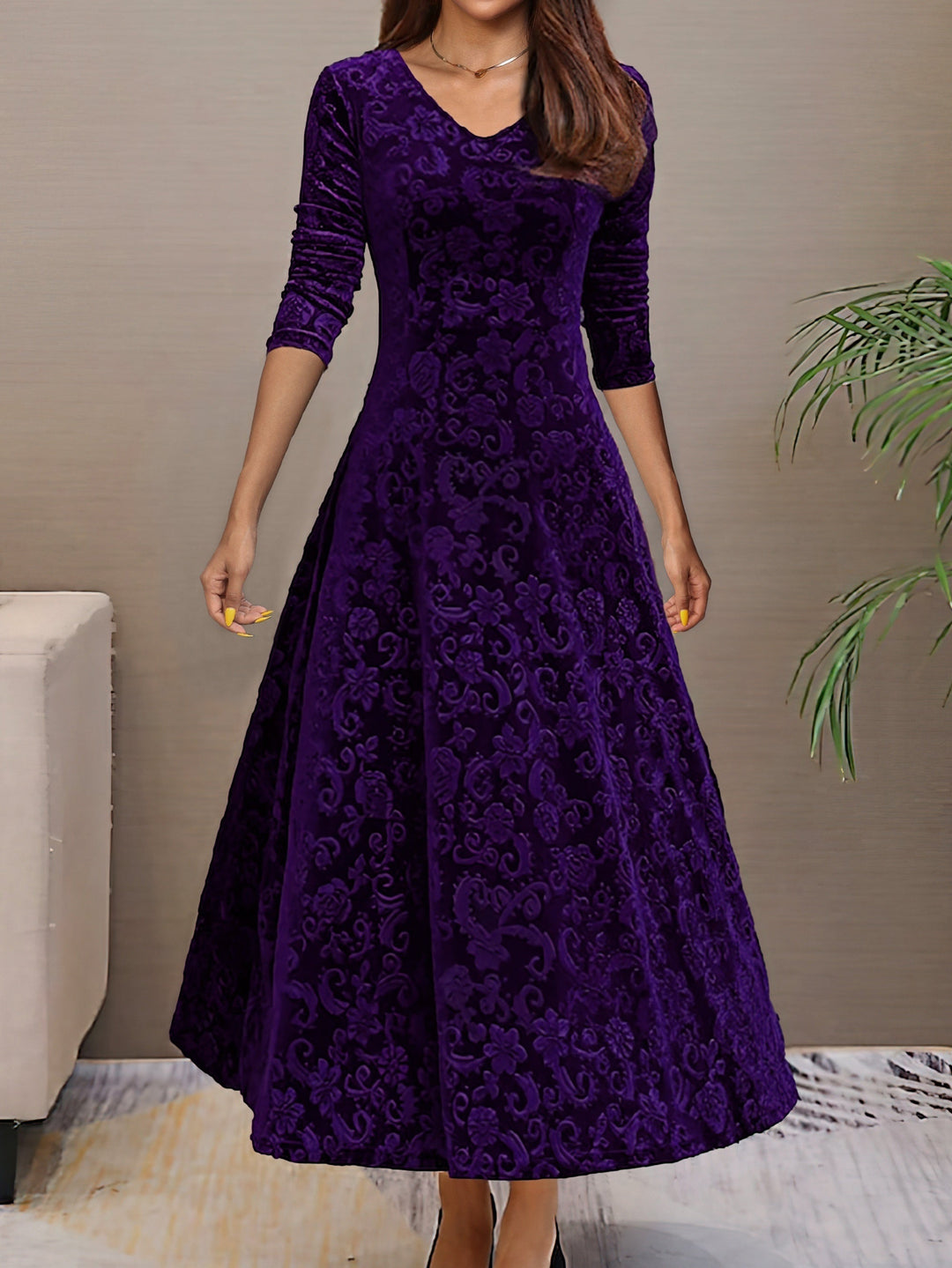 Amelia | Stilvolles Samtkleid Damen elegant chic