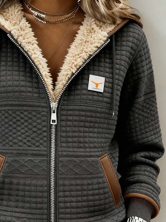 Alina | Casual Jacke Damen mit Patchwork und Farbblockdesign