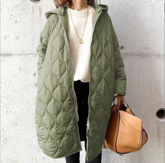 Bivdi | Warmer Damen Steppmantel mit Kapuze
