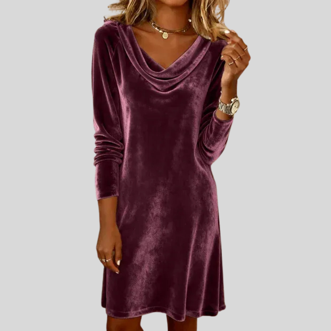 Emma | Stylisches Samtkleid für Damen bequem im Schnitt
