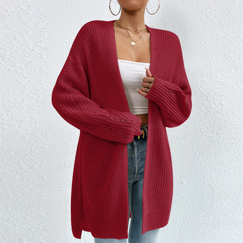 Hita | Strickjacke mit Taschen in Uni-Farbe