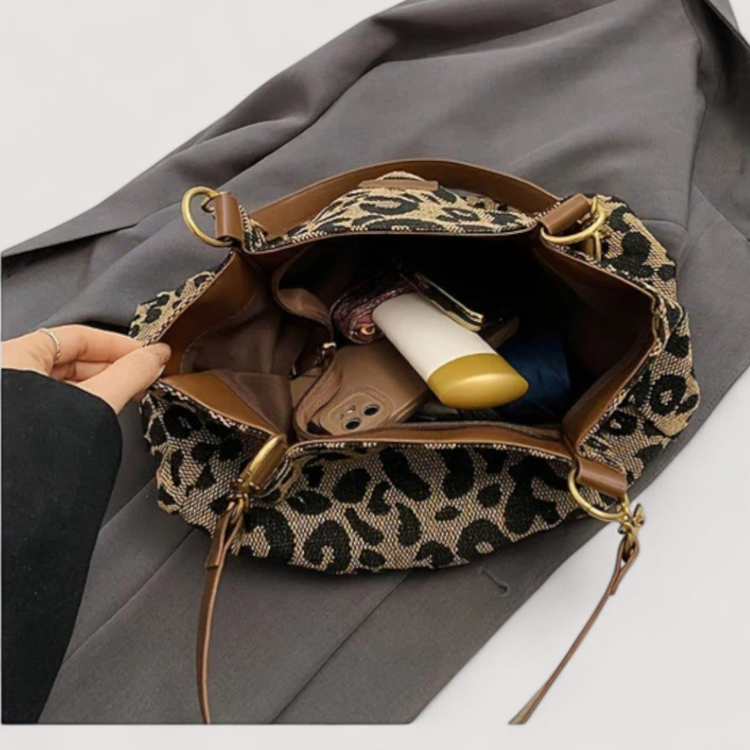 Mila | Leopardenmuster Canvas-Shopper für Damen