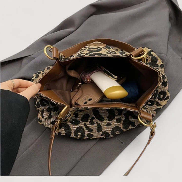 Mila | Leopardenmuster Canvas-Shopper für Damen