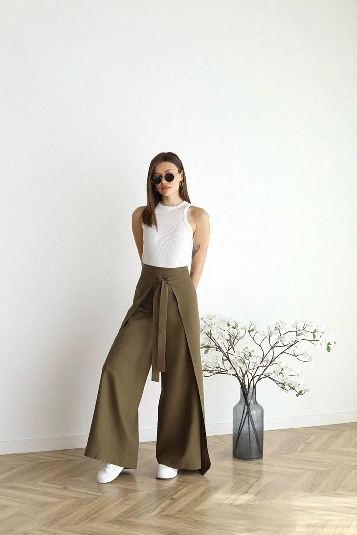 Aria | Leinenhosen mit weitem Schnitt