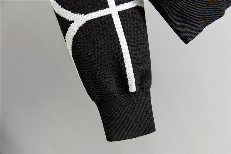 Sarah | Geometrisches Damen-Set: Cardigan & Hose