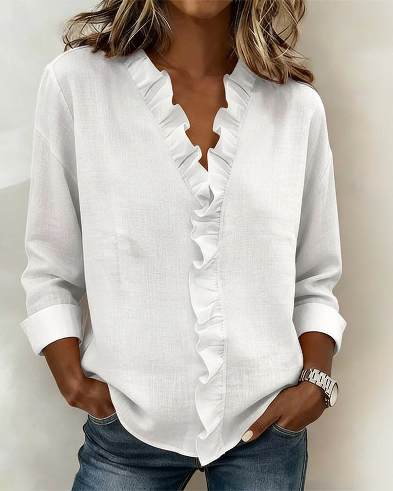 Lina | Zeitlose Damenbluse mit Volantdetails