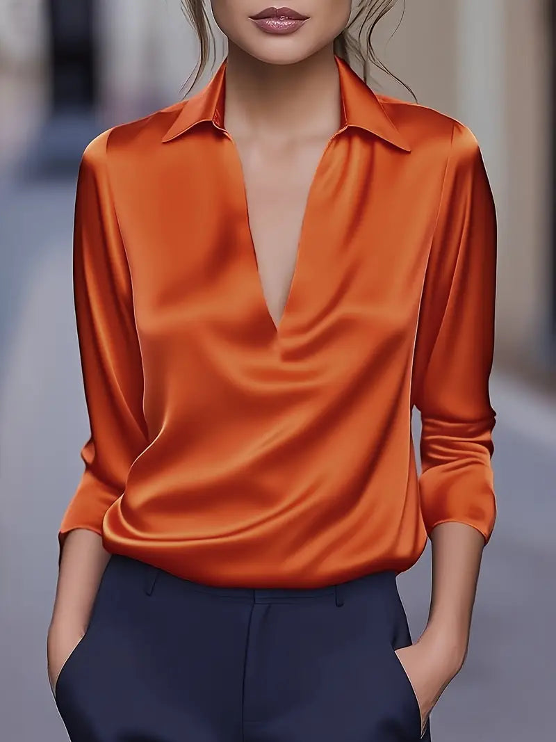 Lena | Damenbluse mit modernem V-Ausschnitt