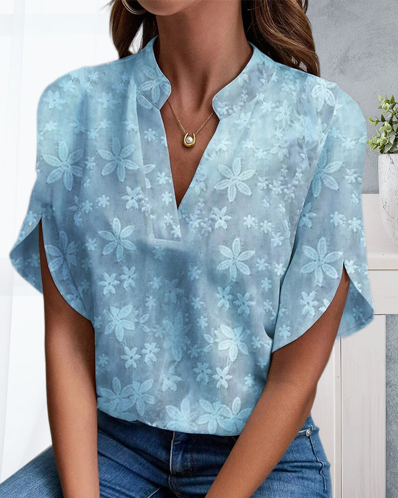 Ellen | Elegante geblümte Bluse mit Rüschenärmeln